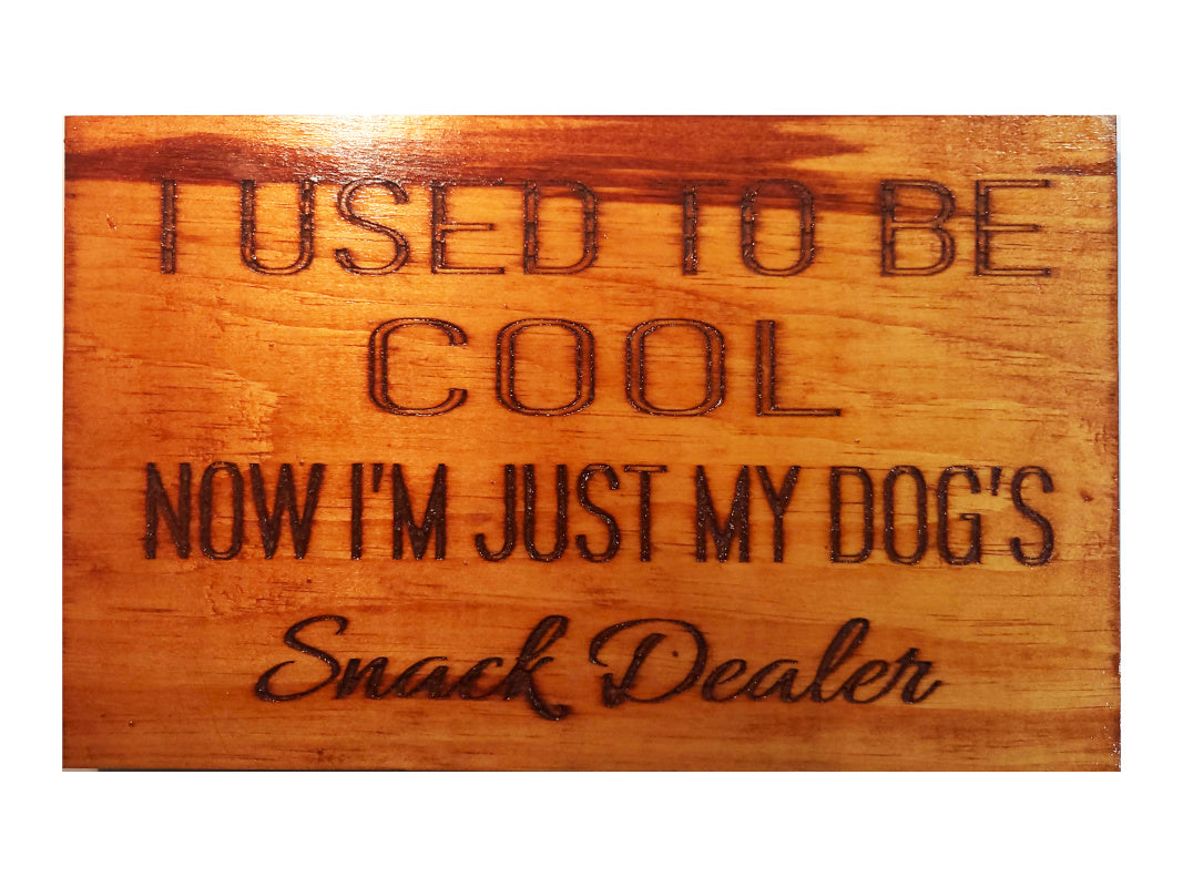 I Used to Be Cool Now I'm Just My Dogs Snack Dealer Wooden Sign