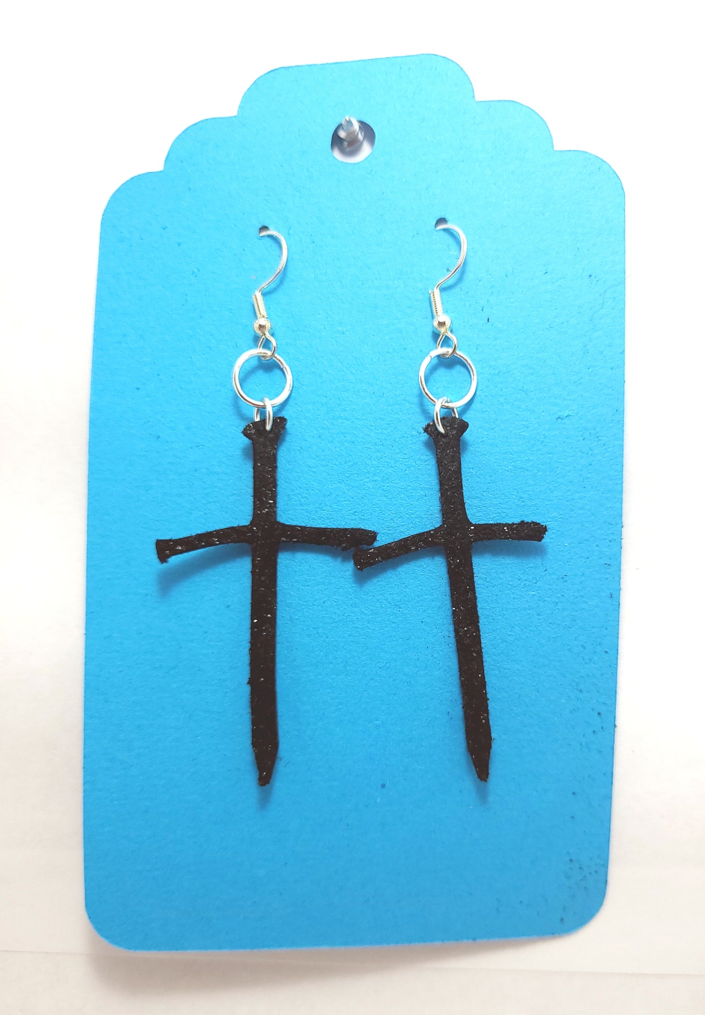 Faithful Nails Cross Earrings
