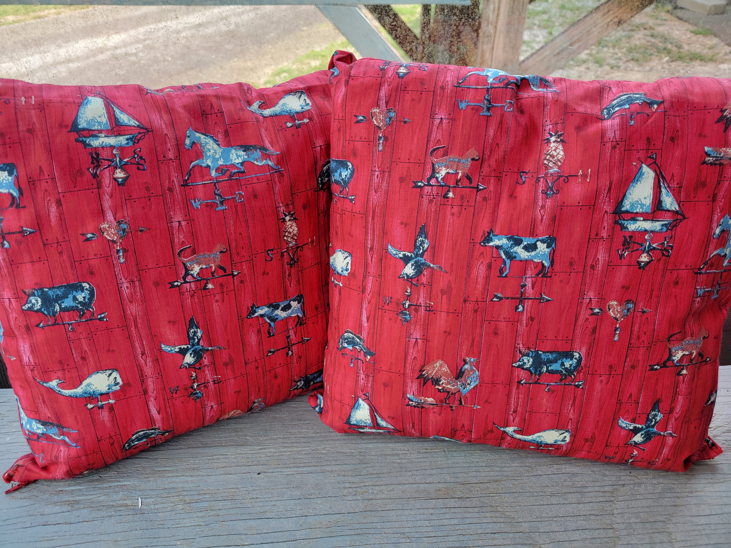Red Weathervane Pillow - kingdomcountryranch