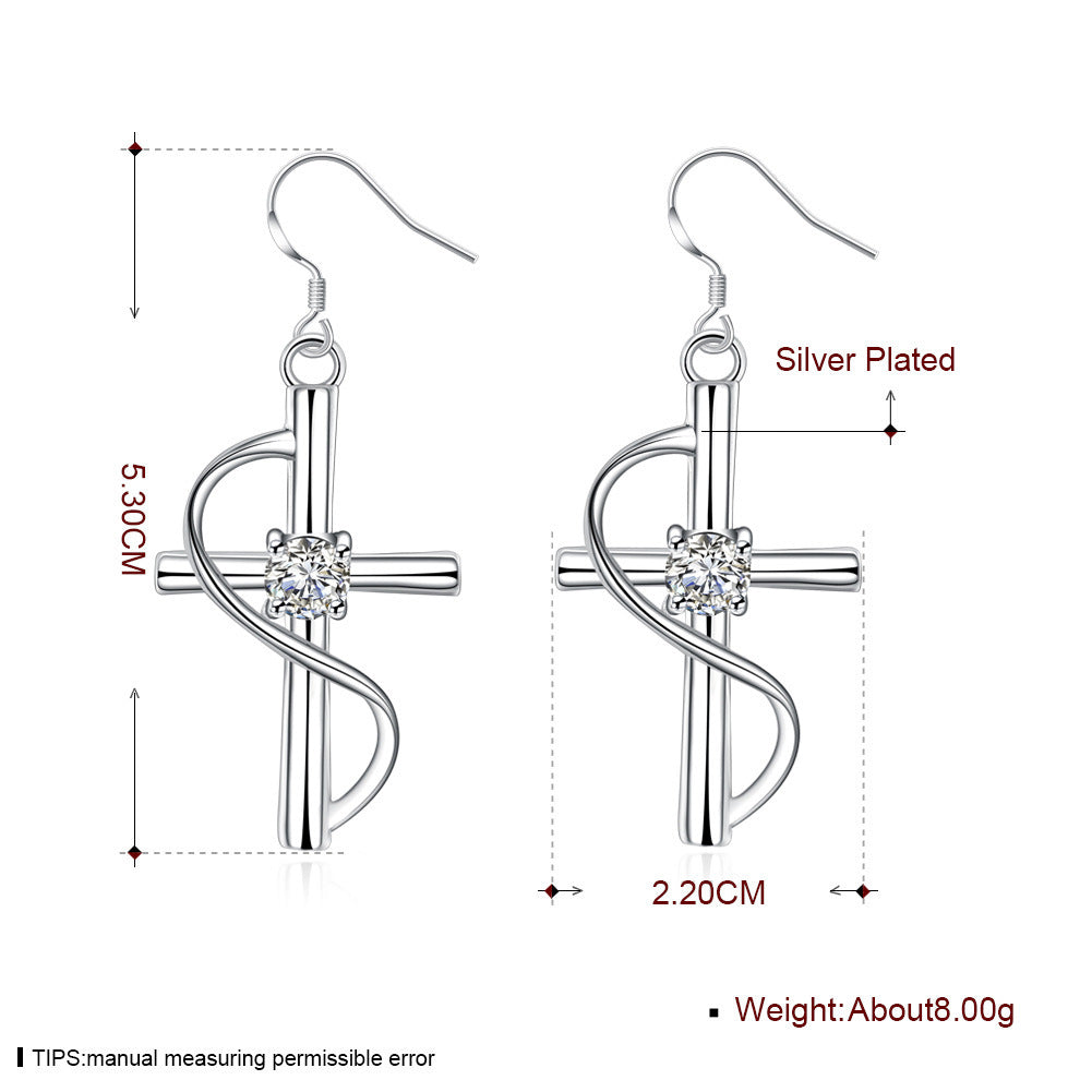 2018 New Cross-border Popular Elongated Cross Earrings - kingdomcountryranch