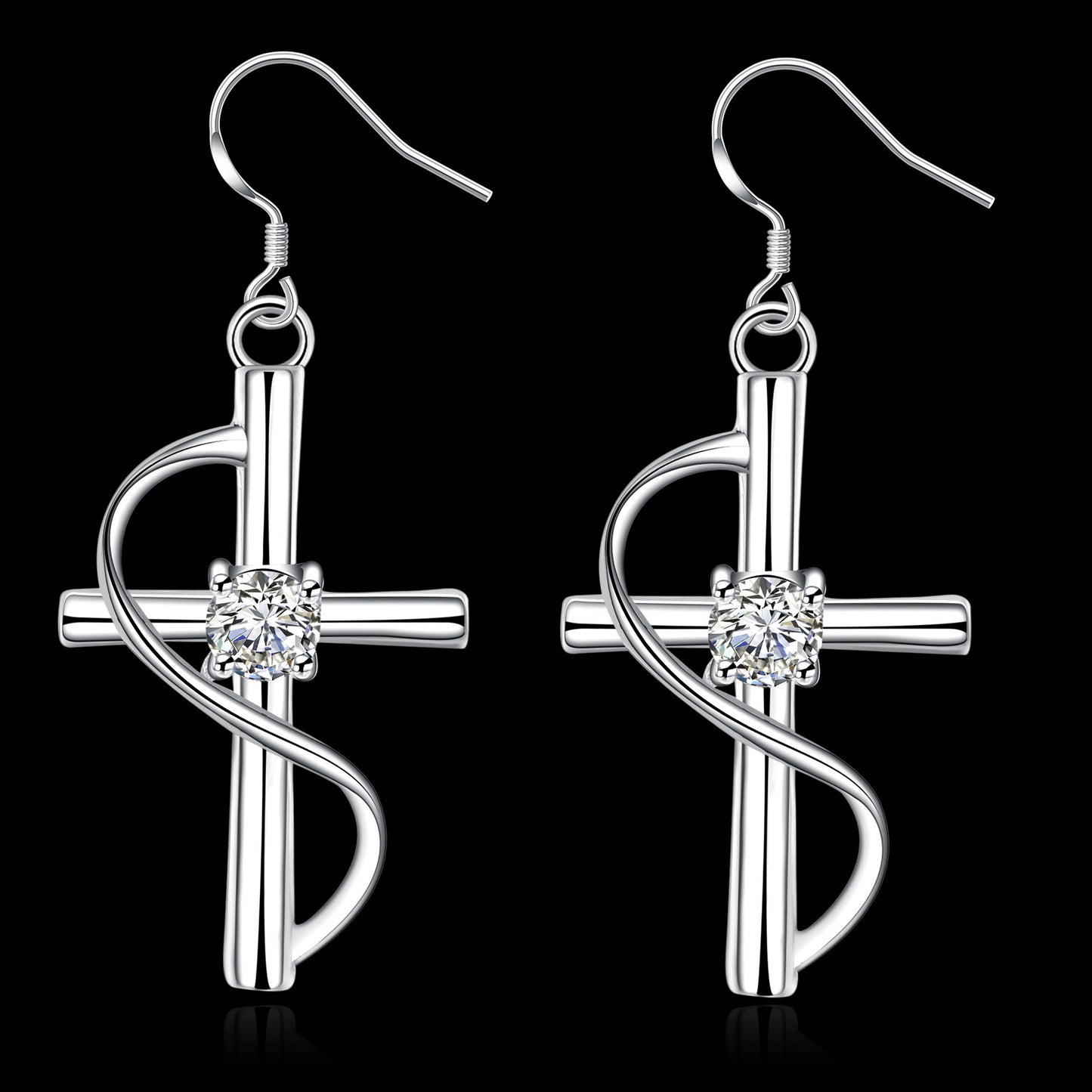 2018 New Cross-border Popular Elongated Cross Earrings - kingdomcountryranch
