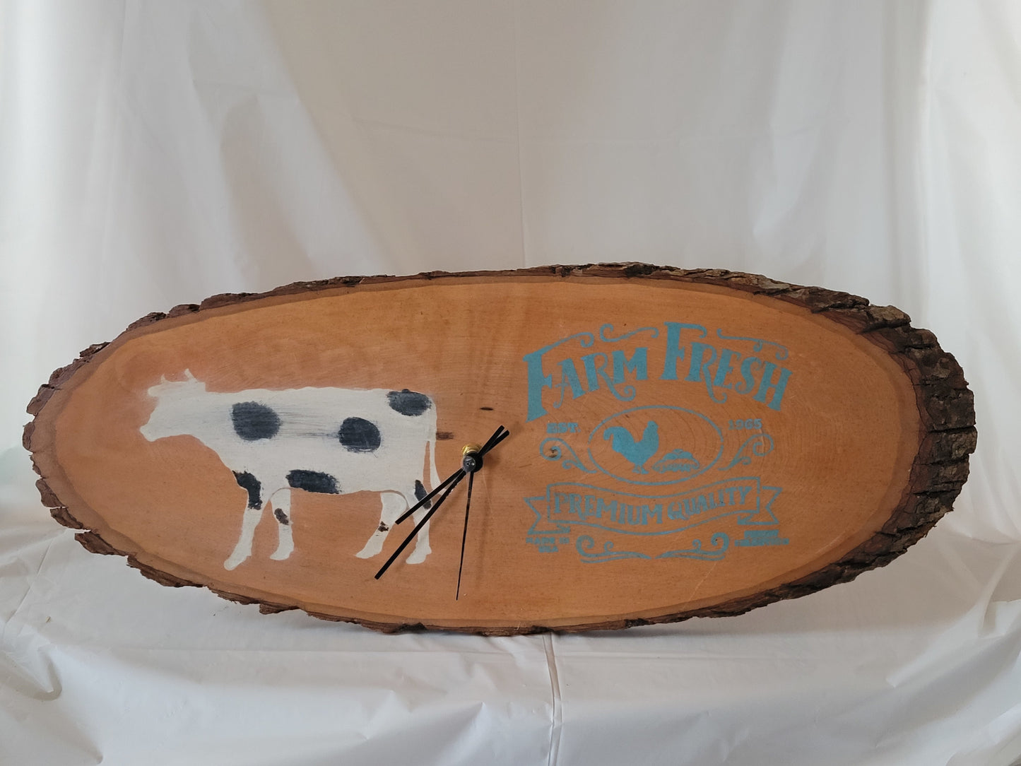 Farm Fresh with Cow Wall Clock - kingdomcountryranch