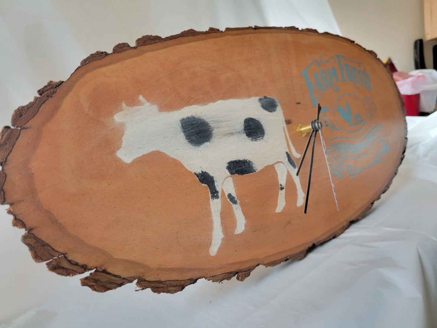 Farm Fresh with Cow Wall Clock - kingdomcountryranch