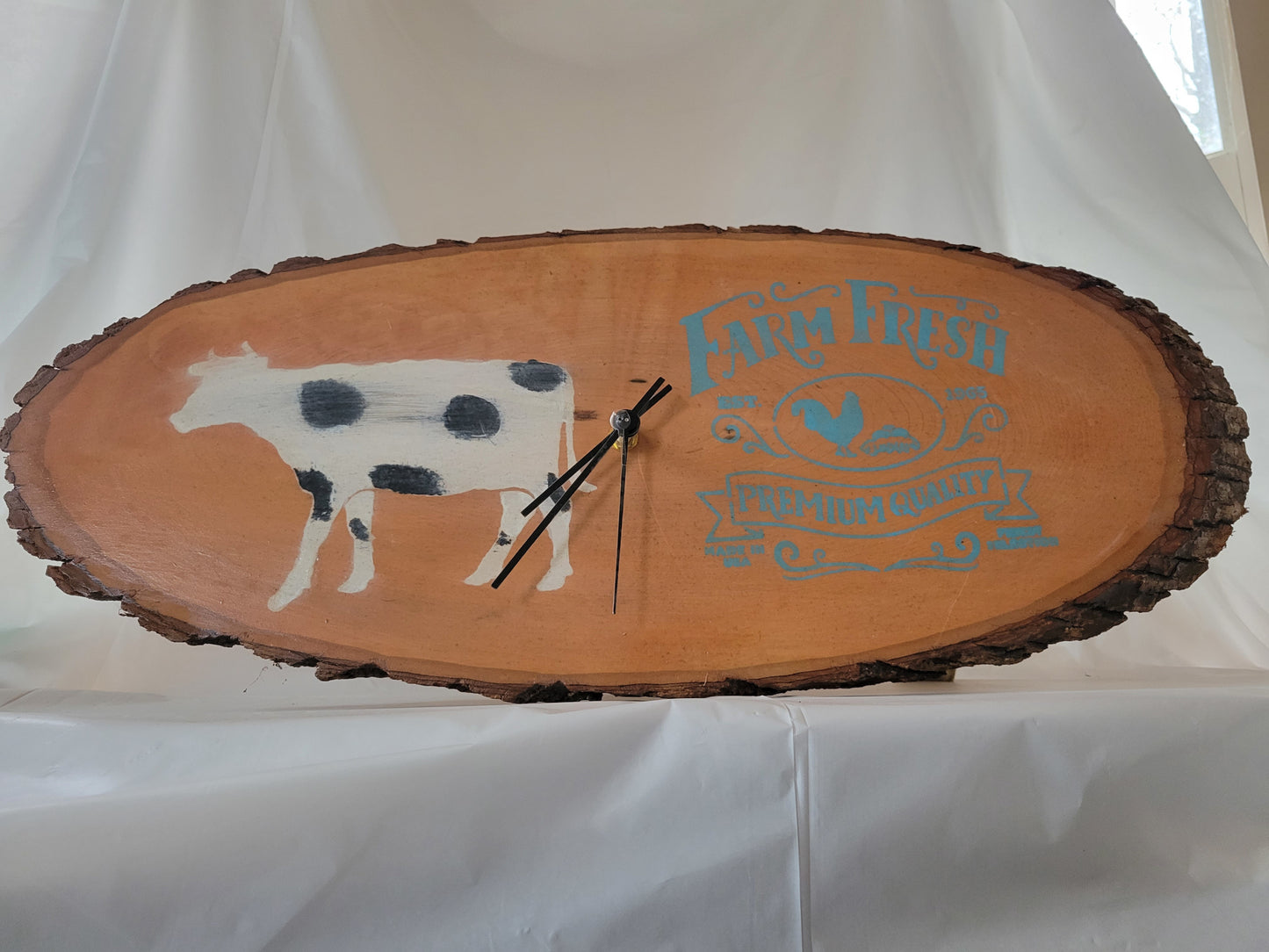 Farm Fresh with Cow Wall Clock - kingdomcountryranch