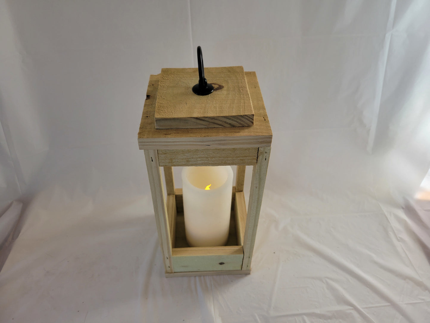 Wooden Lantern with LED Candle - kingdomcountryranch