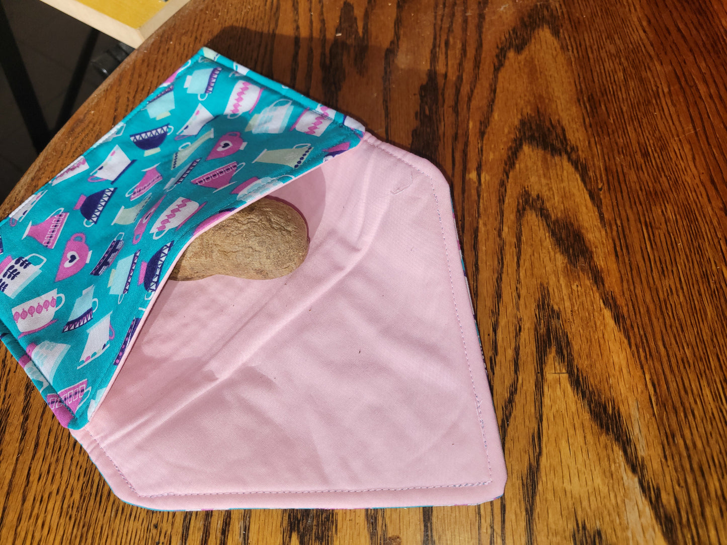 Blue/Pink Coffee Cup Potato Bag - kingdomcountryranch